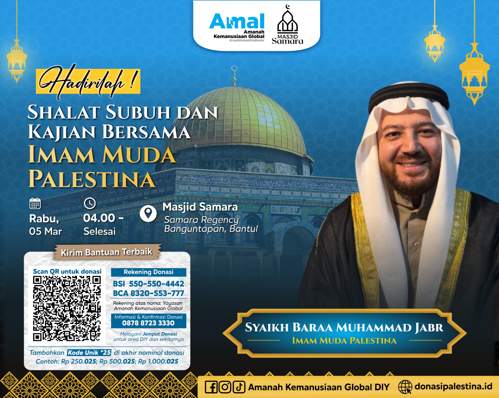 Shalat Subuh dan Kajian bersama Imam muda Palestina Sheikh Baraa Muhammad Jabr